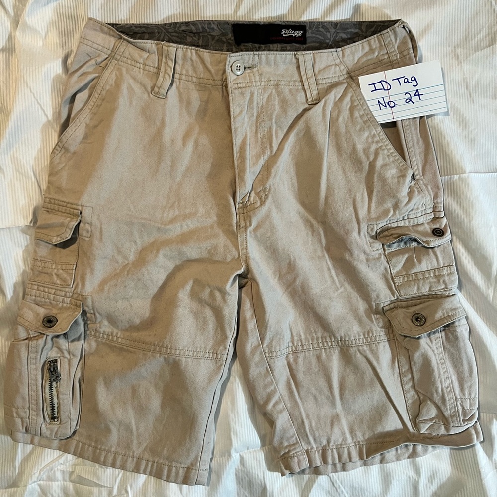 Plugg khaki cargo shorts sz31